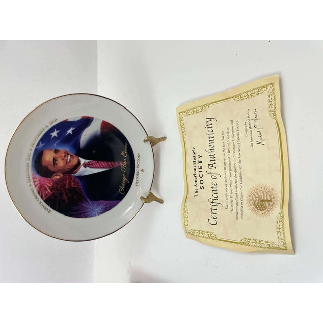 White Barack Obama Historic Victory Collectible Plate Limited Edition 2008 For Sale - Image 8 of 14
