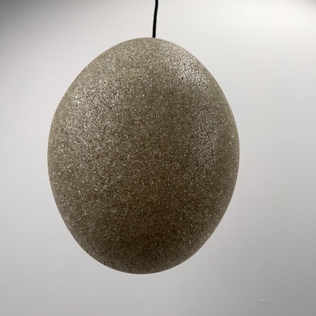 Plastic Drop-Shaped Pendant Lamp in Plastic Granules, Germany, 1970s For Sale - Image 7 of 9