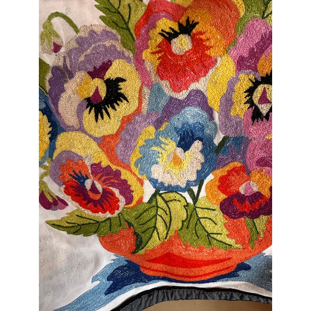Antique Floral Pillow Cover For Sale - Image 9 of 12
