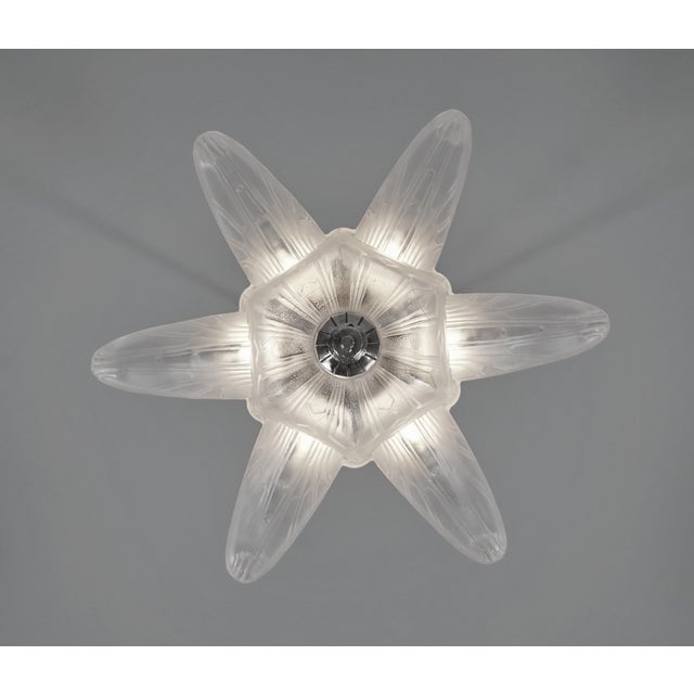 1920s French Art Deco Pendant Light Chandelier by Hanots 1930 France For Sale - Image 5 of 16