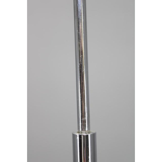 Metal Art Deco Chrome and Sandblasted Glass Chandelier, 1940s For Sale - Image 7 of 12