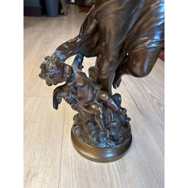 Hippolyte François Moreau “Crépuscule” Patinated Bronze Sculpture, Ca. 1857 [Jb] For Sale In Seattle - Image 6 of 7