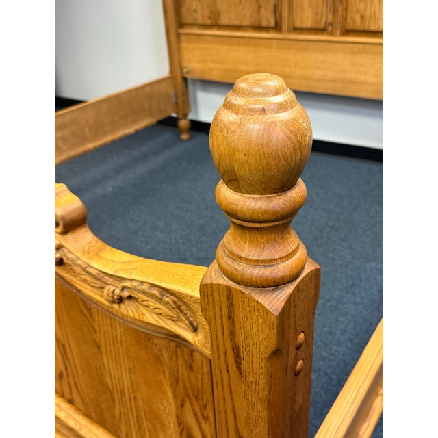 Vintage Oakwood Interiors Carved King Size Bed For Sale - Image 10 of 12