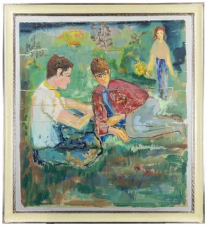 Sirio Pellegrini, A Day in the Countryside, Watercolor on Paper, 1960s