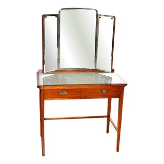 Art Nouveau Dressing Table with Three-Part Mirror, 1920s For Sale