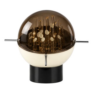Space Age Sculptural Globe-Shaped Table Lamp by Gaetano Missaglia, Italy, 1970s For Sale