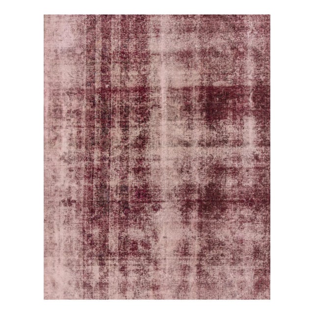Wine Mid-20th Century Vintage Distressed Tabriz Wool Rug For Sale - Image 8 of 9