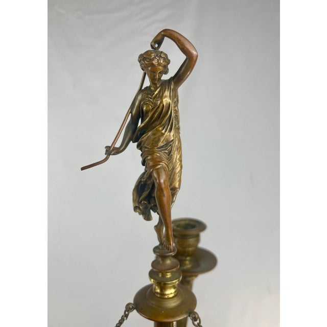 Antique Circa 1890 Ferdinand Barbedienne Foundry French Bronze Pair Candelabras For Sale - Image 9 of 10