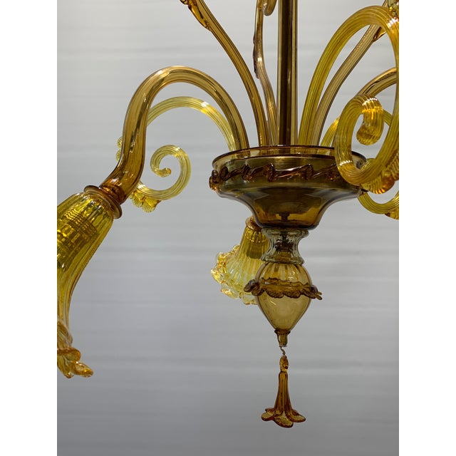Vintage Murano Glass Chandelier attributed to Galliano Ferro, Italy, 1930s For Sale - Image 9 of 10