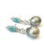 Bochic "Orient" Vintage Blue Appetite & White Topaz Earrings Set 18K Gold&Silver For Sale - Image 10 of 18