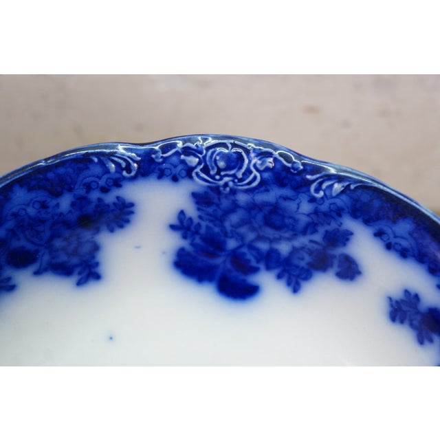 Late 19th Century 5 Pc Antique New Wharf Pottery Waldorf Flow Blue Porcelain Dinnerware Bowl Plate For Sale - Image 5 of 17