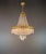 Art Deco Antique Art Nouveau Low Oval Plafonnier Crystal Chandelier Brass For Sale - Image 3 of 15
