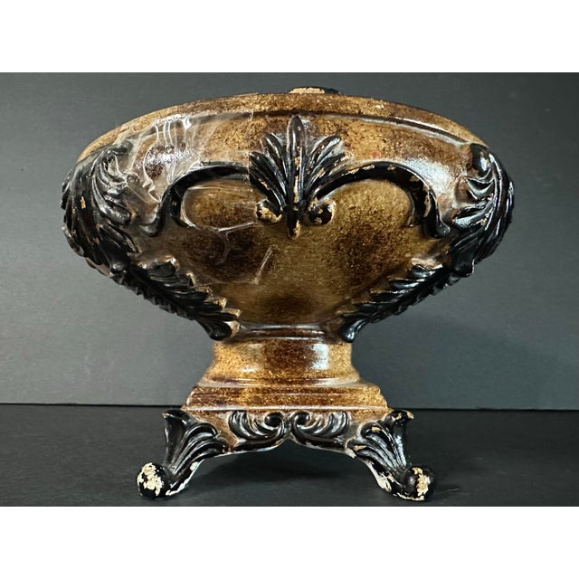 Vintage Late 20th Century Decorative Art Deco Pedestal Bowl With Three Balls For Sale In Orlando - Image 6 of 11