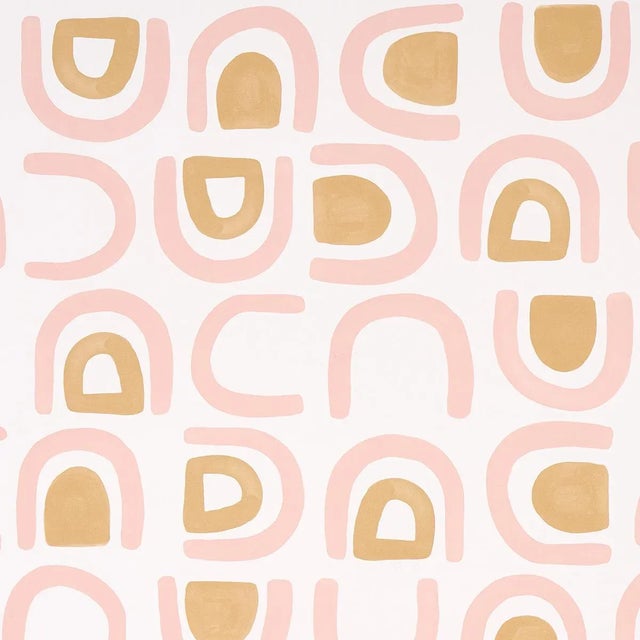 Sample - Schumacher X Hadiya Williams Threshold Wallpaper in Salt & Ochre For Sale