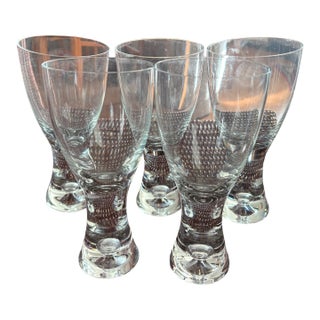 Set of 5 Glasses Attributed to Italia Tapio 7"h Circa 1988-2024 For Sale