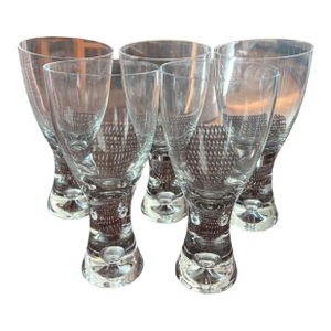 Set of 5 Glasses Attributed to Italia Tapio 7"h Circa 1988-2024