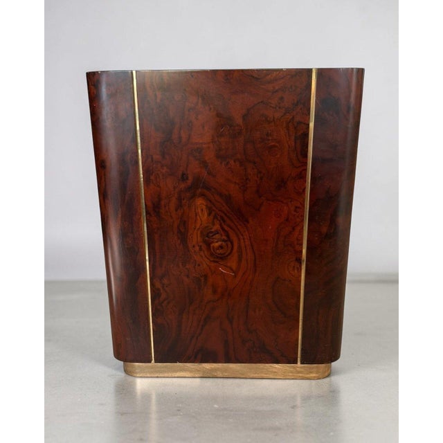 Dry Bar in Walnut Root and Brass with Mirrored Top, Italy, 1970 For Sale - Image 12 of 18