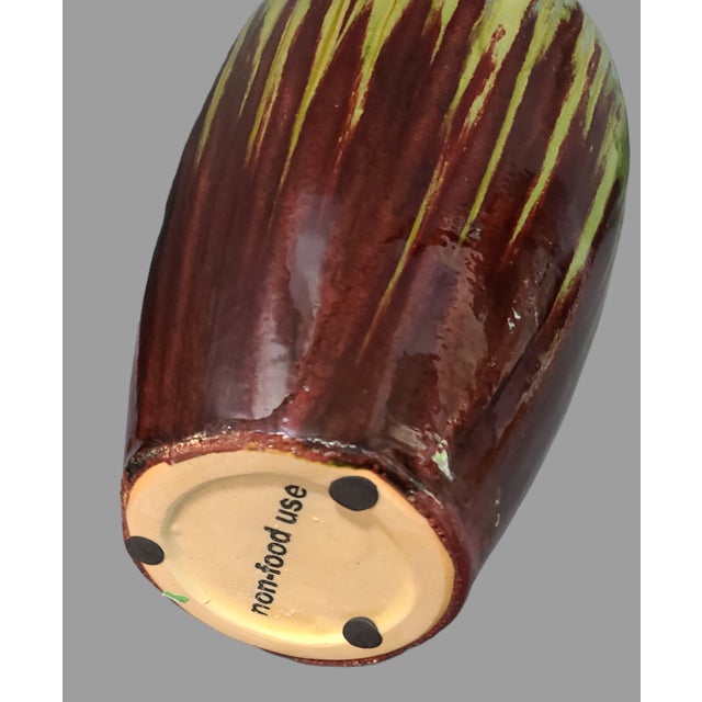 Mid-Century Modern Style Ceramic Drip Glazed Earth Tone Vase For Sale - Image 6 of 8