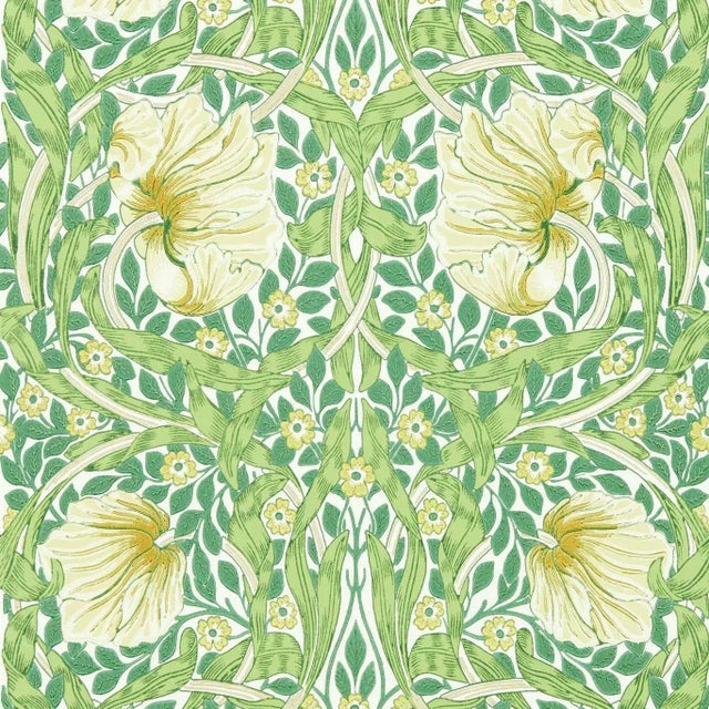 Morris & Co Pimpernel Wallpaper in Weld/Leaf Green - a Sample For Sale