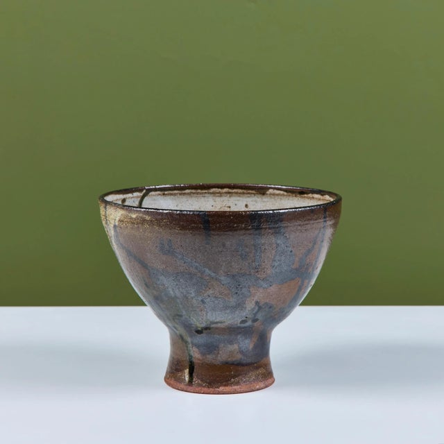 Ceramic Studio Pottery Chalice Bowl For Sale - Image 7 of 12