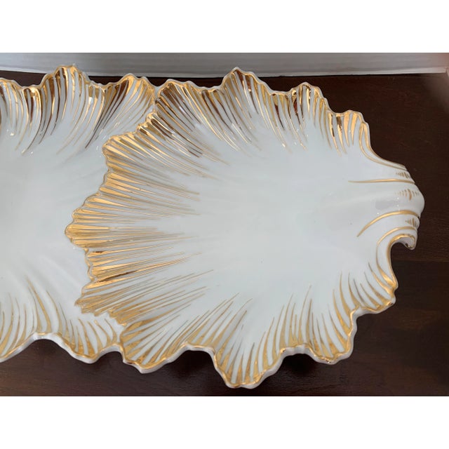 Antique Porcelain Shell Serving Dish 19th C. Gold Gilt For Sale In Richmond - Image 6 of 12