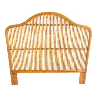 Bamboo and Rattan Palm Beach Regency Tortoiseshell Island Style Queen Headboard For Sale