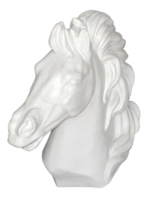White Finish Ceramic Horse Head Sculpture Mid-Century Modern