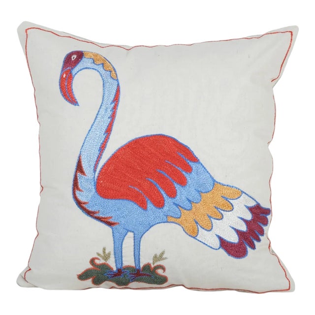 Animal Motif Suzani Pillow Cover For Sale