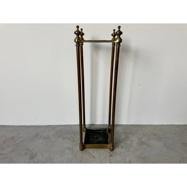 1960's Vintage Solid Brass Umbrella Stand/ Sold For Sale - Image 4 of 11