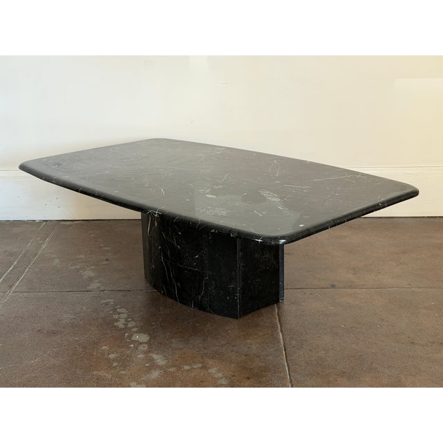 Mid-Century Modern Vintage 1980's Black Marble Coffee Table For Sale - Image 3 of 14