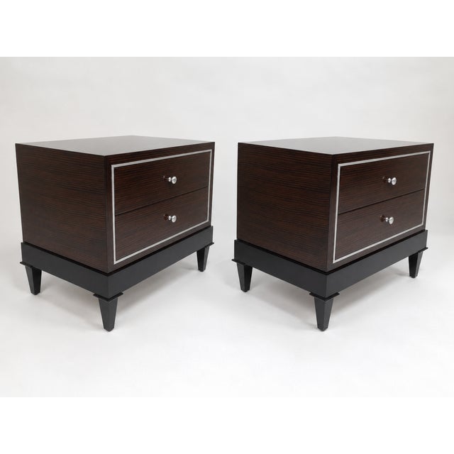 Mid Century Modern Nightstands W/Custom Zembrano Finish For Sale - Image 4 of 4