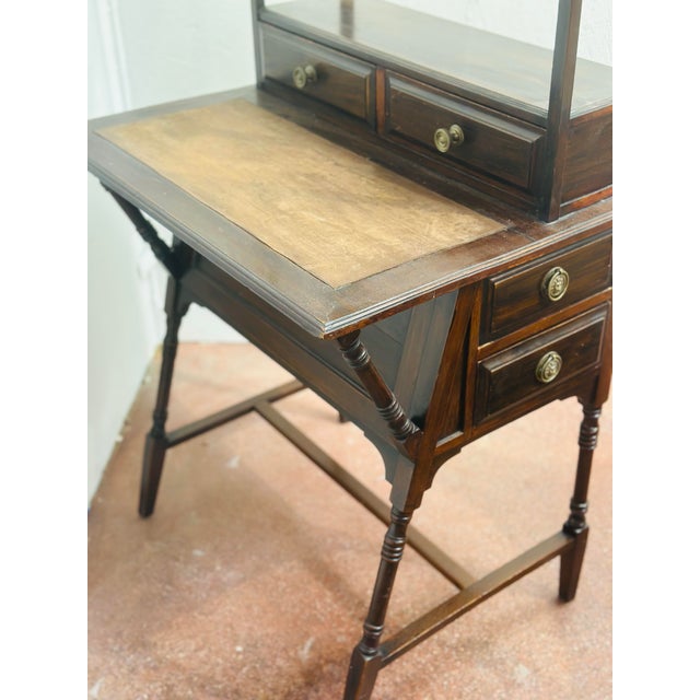 Coffee Antique English Desk For Sale - Image 8 of 10