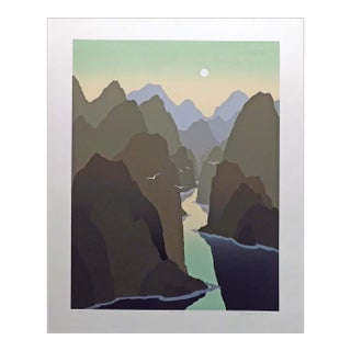 1980s Robert Wilson "Crevasse" Signed Numbered Fine Art Serigraph Landscape For Sale