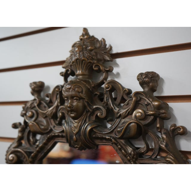 Vintage Bronze Victorian Wall Mirror For Sale - Image 4 of 10