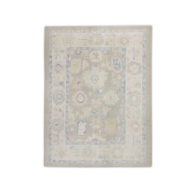 Textile Modern Turkish Oushak Rug 8'11" x 11'6" For Sale - Image 7 of 7