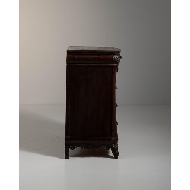 19th Century French Dark Brown Louis XV Ornate Chest of Drawers For Sale - Image 13 of 15