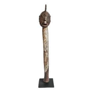 Antique Wood Carved Club on Stand For Sale