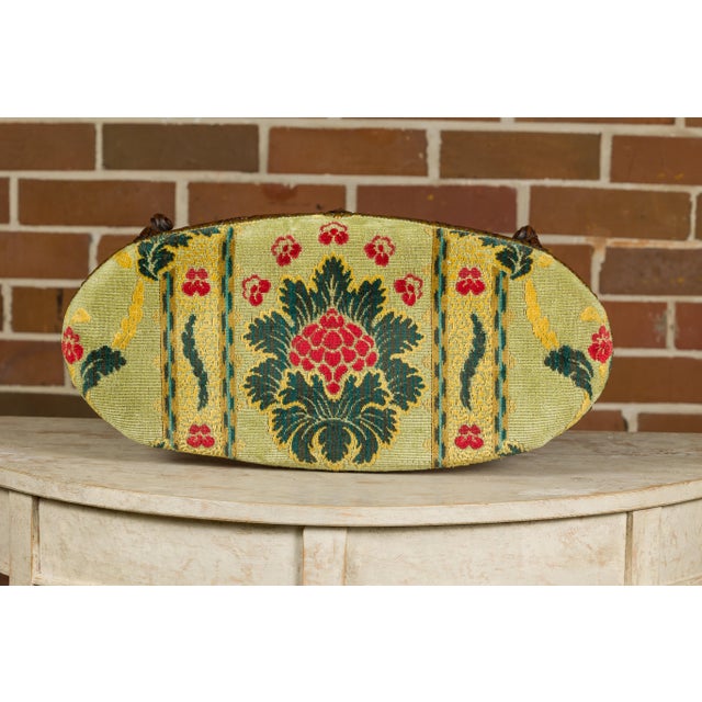 19th Century French Louis XV 19th Century Carved Walnut Footstool with Tapestry Upholstery For Sale - Image 5 of 11