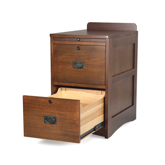 File in style with our Mission Style quarter sawn white oak 2 drawer file cabinet with lock and key Solid quarter sawn...