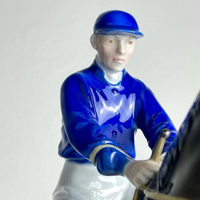 Original Sculpture of Horse and Jockey by Max Hermann Fritz for Fraureuth Kunstabteilung, Germany, 1920s For Sale - Image 6 of 16