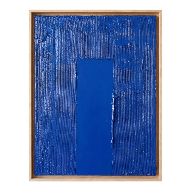 'Center Disruption' Cobalt Original Painting by Victoria Holly, the Holly Collective For Sale