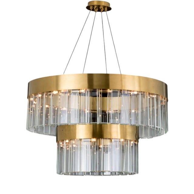 Collection Atlas Chandelier in Metal and Crystal by Jago For Sale