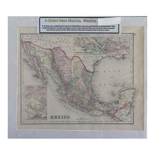 Antique 19th Century o.w. Gray & Son "New Mexico, Mexico" Map (Two-Sided, 16"x20") For Sale