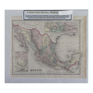 Antique 19th Century o.w. Gray & Son "New Mexico, Mexico" Map (Two-Sided, 16"x20")