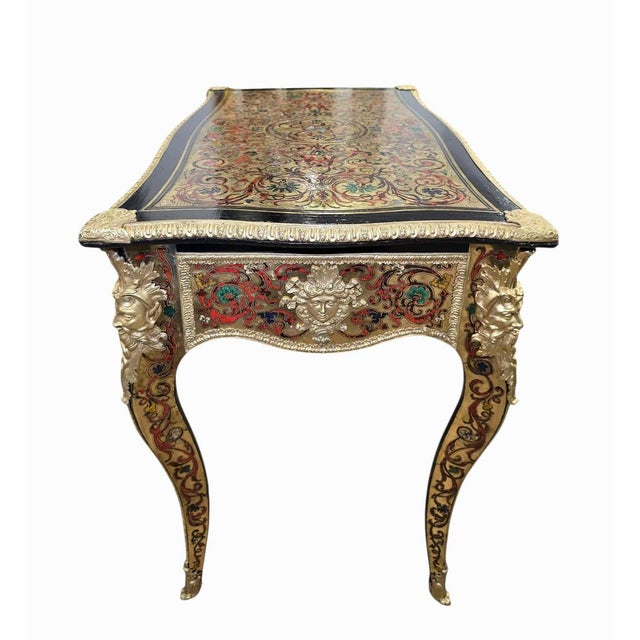 Metal French Boulle Style with Marquetry and Gilt Side Table, 1800 For Sale - Image 7 of 13