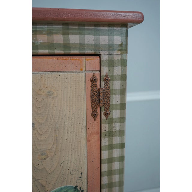 Country Style Hand Painted 2 Door Cupboard Cabinet For Sale - Image 11 of 12