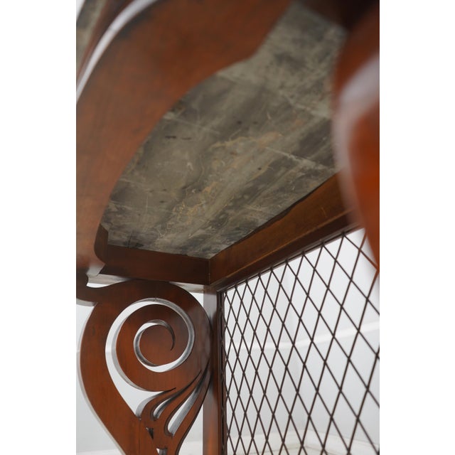Vintage Marble Top Regency Style Cherry Petticoat Console Table For Sale - Image 12 of 15