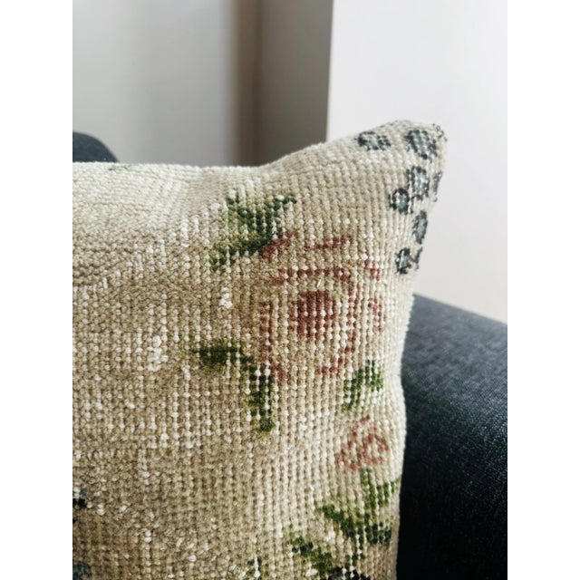 Add a touch of timeless elegance to your home with this one-of-a-kind vintage Turkish Isparta rug pillow cover....