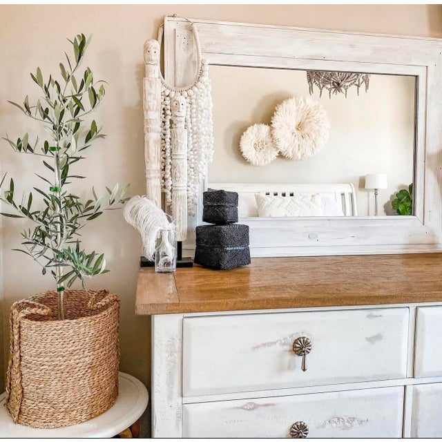 White Feather Juju Hat: Boho Wall Decor, Handmade Bamileke For Sale - Image 10 of 10