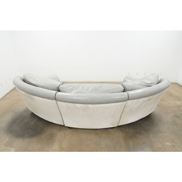 Custom Italian Curved Conversation Sofa For Sale - Image 12 of 16